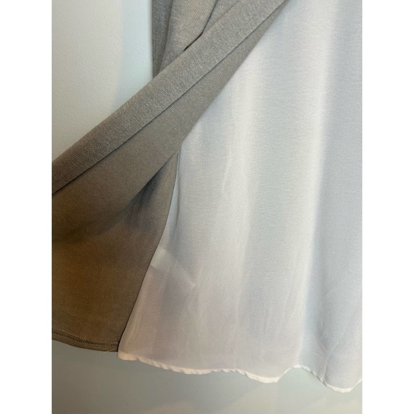 Lulus XS Womens Sweater Grey Boho Open Back with White Knit - Picture 6 of 10